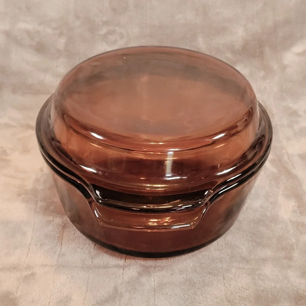 Anchor Hocking‎ Fire King Oval Casserole Dish Amber Glass w Lid 433 1.5 Vintage